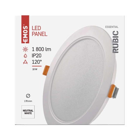 Pannello LED tondo incasso 18W 1800lm 4000K RUBIC Emos ZD1442