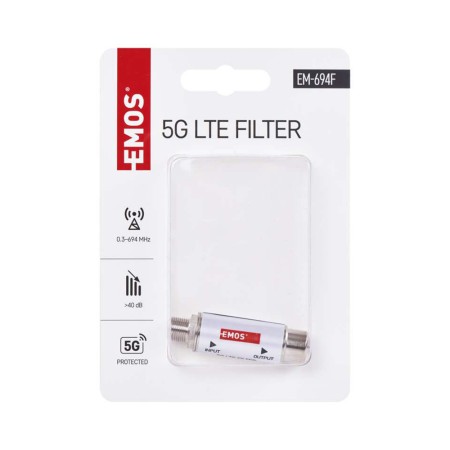Filtro 5G LTE connettori F per impianti televisivi EM-694IEC | EMOS J5711