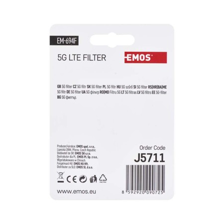 Filtro 5G LTE connettori F per impianti televisivi EM-694IEC | EMOS J5711