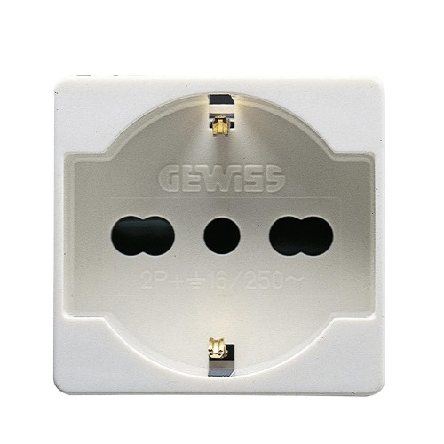 Presa Schuko bivalente 10/16A serie Gewiss System White GW20246