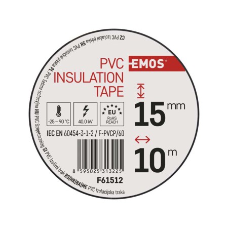 Nastro Isolante PVC Nero 15mm x 10m - Spessore 0.13mm | Emos F61512