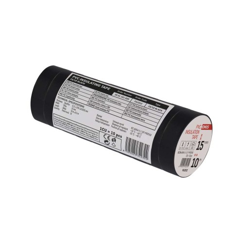 Nastro Isolante PVC Nero 15mm x 10m -...