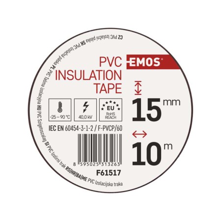Nastro Isolante PVC Marrone 15mm x 10m - Spessore 0.13mm | Emos F61517