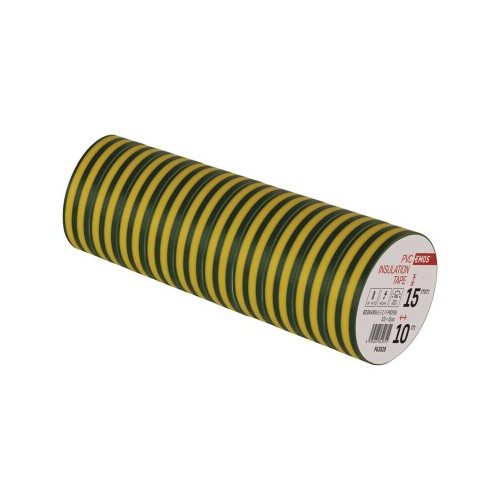 Nastro Isolante PVC Giallo-Verde 15mm...