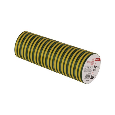 Nastro Isolante PVC Giallo-Verde 15mm x 10m - Spessore 0.13mm | Emos F61515
