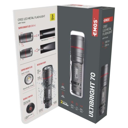 Torcia Ultibright 70 CREE XP-G2 S3 340lm IP65: Luminosità e Resistenza | EMOS P3170