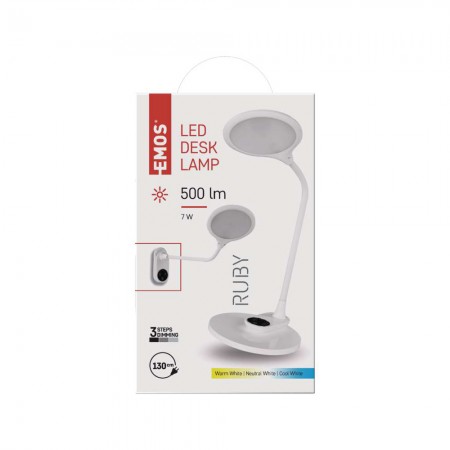 Lampada LED RUBY Bianca: Versatile, Dimmerabile e con Due Basi per Tavolo e Parete