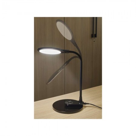Lampada LED RUBY Nera: Versatile, Dimmerabile e con Due Basi per Tavolo e Parete