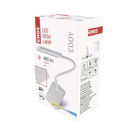 Lampada da Tavolo EDDY 6W: Luminosità e Colore Regolabili | Emos Z7599W