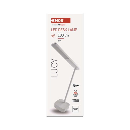 Lampada da Tavolo Ricaricabile Lucy Dimmerabile | Emos Z7626