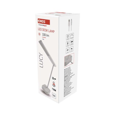 Lampada da Tavolo Ricaricabile Lucy Dimmerabile | Emos Z7626