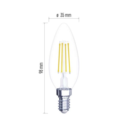 Lampadina LED Filamento Oliva E14 6W (60W) 2700K 610LM Finitura Chiara | Emos ZF3240