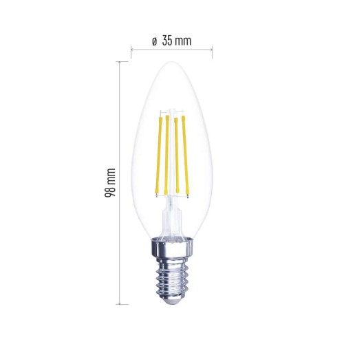 Lampadina LED Filamento Oliva E14 6W...