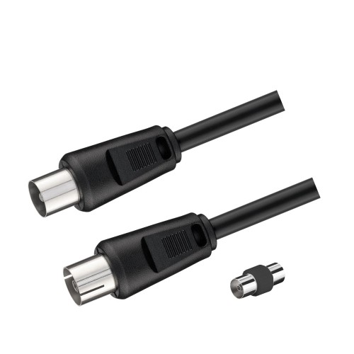 Prolunga TV 1.5m Maschio-Femmina con Adattatore | Colore nero