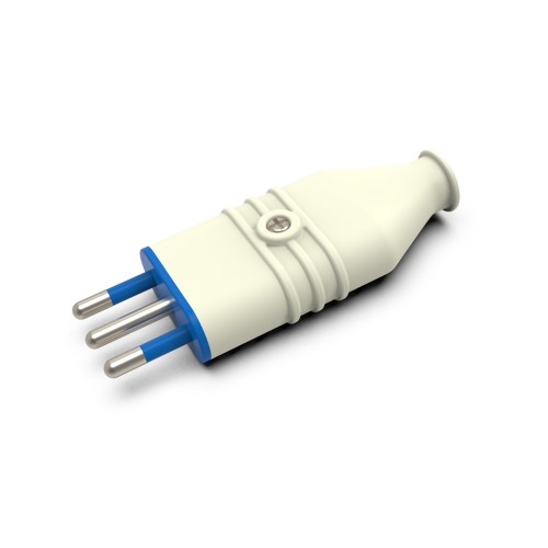Spina Antischiacciamento 10A 2P+T in PVC Bianca | Ecova 30361