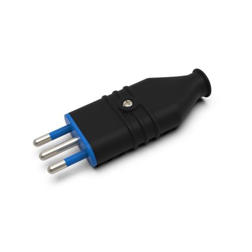Spina Antischiacciamento 10A 2P+T in PVC Nera | Ecova 30358