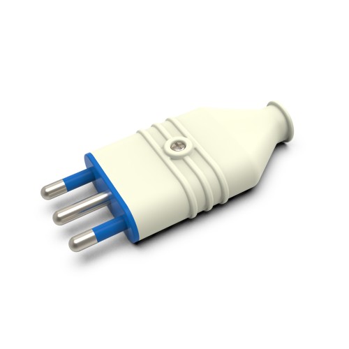 Spina Antischiacciamento 16A 2P+T in PVC Bianca | Ecova 30362