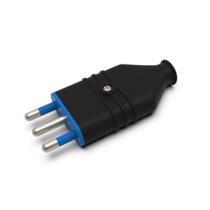 Spina Antischiacciamento 16A 2P+T in PVC Nera | Ecova 30359